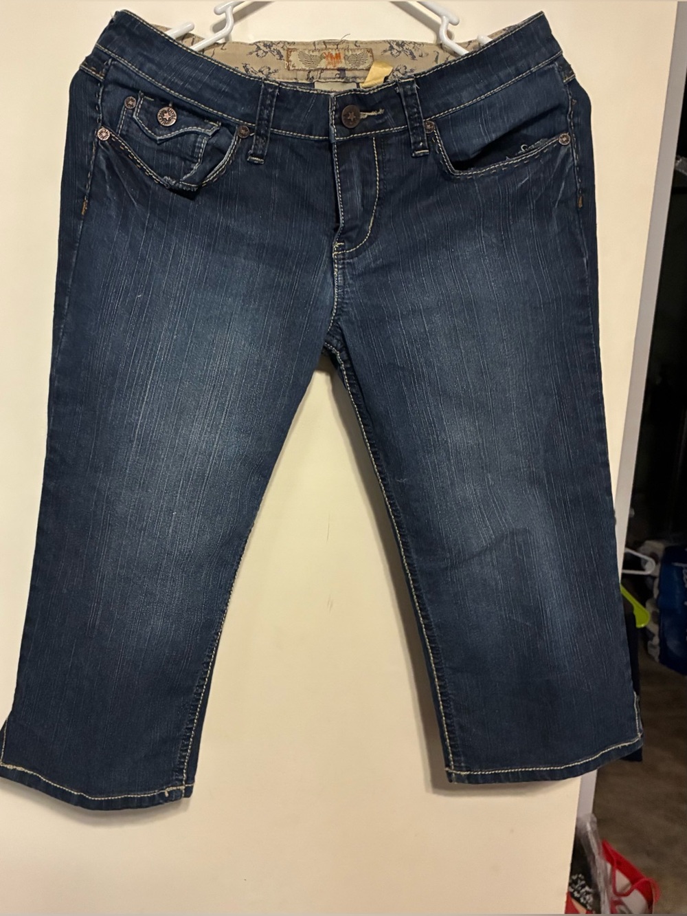 Women's Dark Indigo Ankle Crop Jeans - Stretch Denim